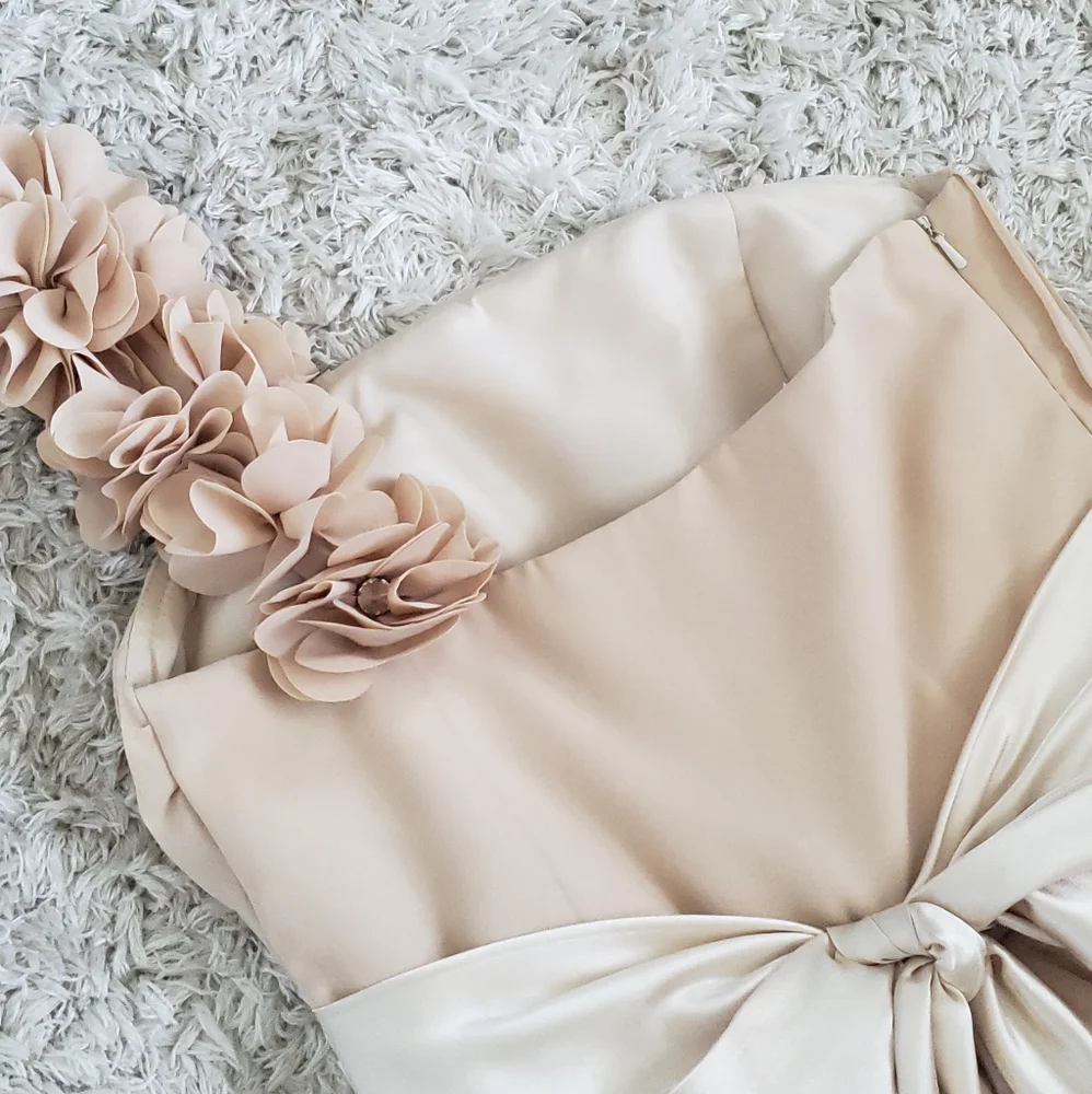 Champagne one shoulder mini dress - Picture 5 of 6